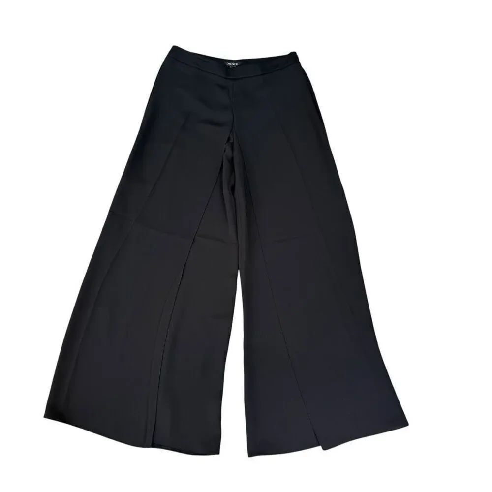 Nic+Zoe split wide leg palazzo black pants size 6